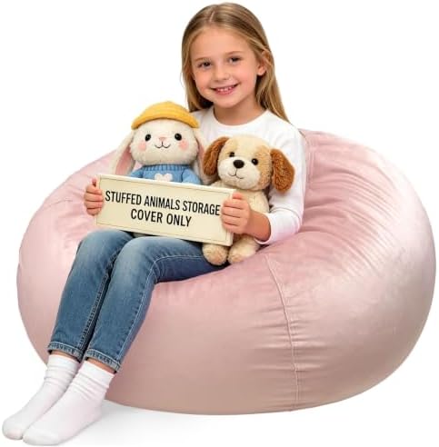 Lukeight Stuffed Animal Storage Bean Bag Chair Cover by Lukeight