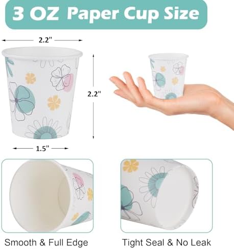 Lamosi 1200 Pack 3 oz Bathroom Cups, Small Disposable Paper Mouthwash Cups - Image 2