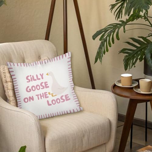 Pretty Pink Silly Goose Pillow Cover Toddler Girl Bedroom Decor - Image 5
