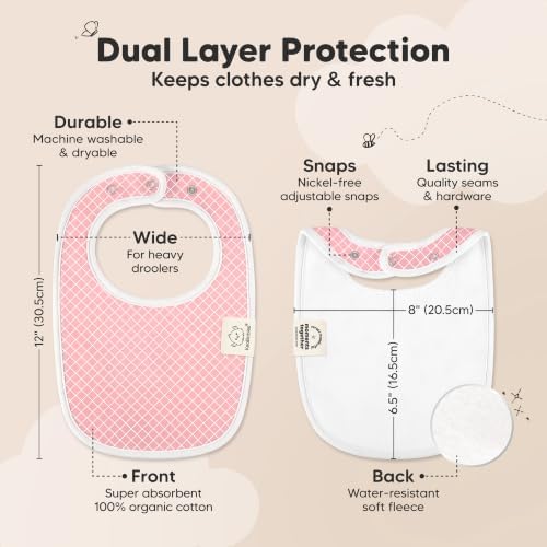 KeaBabies 8-Pack Organic Baby Bibs - Image 3