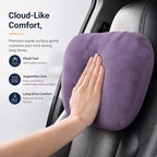 2 PCS Car Pillow for Driving Seat Soft Suede Headrest Neck & Lumbar Support - Image 2