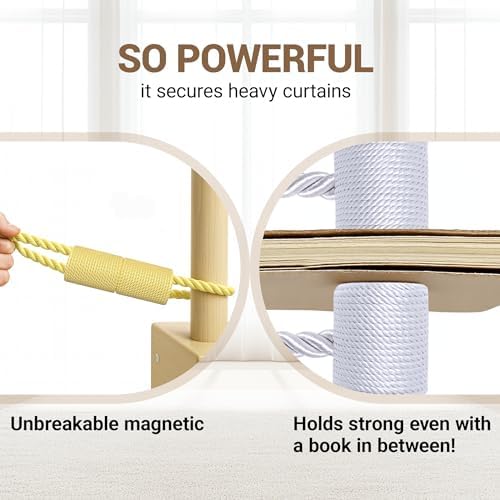 Hion Magnetic Curtain Tiebacks Golden 2pcs, Curtain Tiebacks Buckles Holdbacks - Image 5