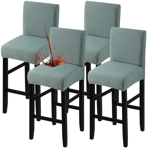 Fuloon Waterproof Barstool Covers Chair Slipcovers, Dark Green, 4 Pack by Fuloon
