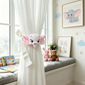 2 Pack Cartoon Elephant Curtain Tiebacks, Cute Cartoon Animal Curtain Holdbacks by YGNNIU