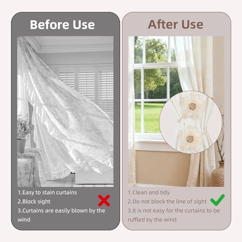 AULEEP Flower Curtain Holdbacks Tiebacks - Image 5