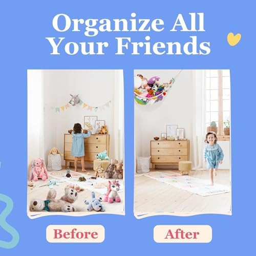 Large Stuffed Animal Storage Hammock 2 Pack | Holds 12 lbs | Corner Stuffed - Image 4