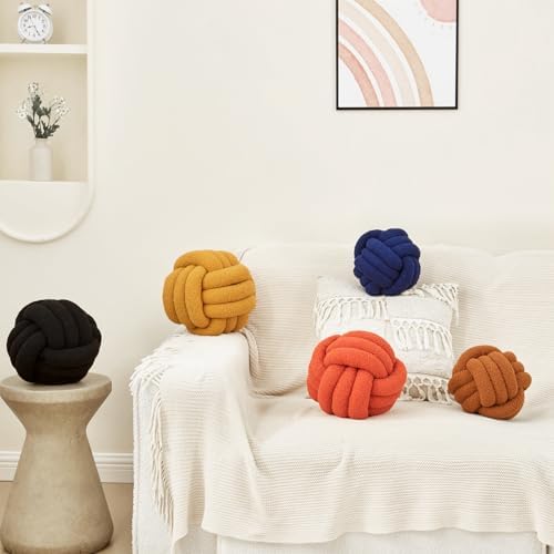 Petrella Black Knot Pillow Ball, 8 Inch Decorative Pillow - Image 2