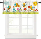 Kids Cartoon Bee Valance Curtain Children's Colorful Cute Forest Plants Flowers by AAVEUP