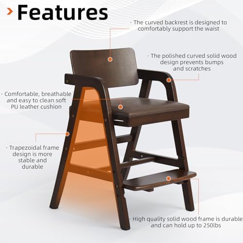 Wooden High Chair for Babies and Toddler Dining Chair - Image 4