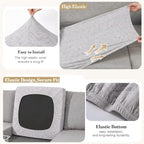 8Pcs Patio Cushion Covers Stretch Outdoor Furniture Protector Slipcovers - Image 5