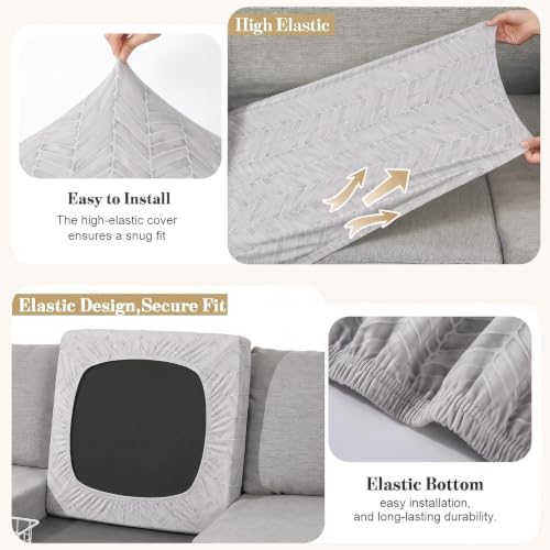 8Pcs Patio Cushion Covers Stretch Outdoor Furniture Protector Slipcovers - Image 5