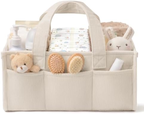 Corduroy Baby Diaper Caddy Organizer by Unknown