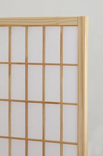 Roundhill Furniture Oriental Shoji 4 Panel Screen Room Divider - Image 4
