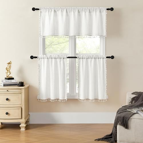 MitoVilla Boho Farmhouse Kitchen Valances - Image 3