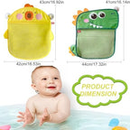 2 Pack Mesh Bath Toy Organizer, Anberky Cute Duck & Dinosaur Bath Toy Storage - Image 4