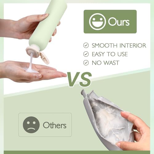ASEVAT 8.8 oz Travel Refillable Shampoo Bottles, Plastic Empty Plastic Squeeze - Image 4
