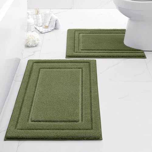 HOMEIDEAS Bathroom Rugs Sets 2 Piece, Super Soft and Absorbent Non Slip by HOMEIDEAS