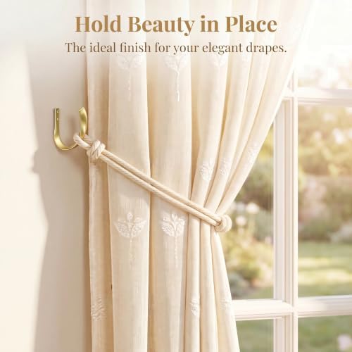 Sumnacon Curtain Holdbacks 2 Pcs Wall Mounted Curtain Tiebacks - Image 2