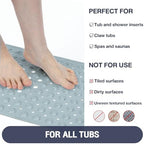 Extra Long Bathtub Mat Non Slip Bath Mat Mint Green 40"x16" Full - Image 5