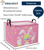 Rectangular Easter Baskets Gift Basket Empty Pink Bunny Kids Storage Bin Baby - Image 6