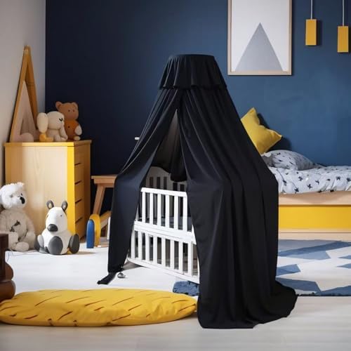 Crib Black Cover, Baby Crib Netting Canopy to Keep Baby in Black Crib Tent and - Image 2