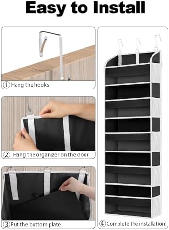 TAHAVICE 1Pack Over the Door Organizer Storage, 5 Large & 10 Mesh Pockets - Image 6