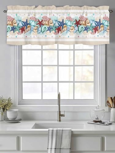 Coastal Beach Kitchen Curtains Valances - Image 2