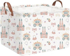 Rectangular Princess Castle Basket, Collapsible girl storage box, Gift Organizer by FXOCSHE