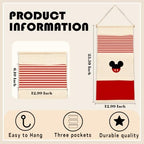 3-Pocket Hanging Wall Organizer, Cute Striped Design - Image 3