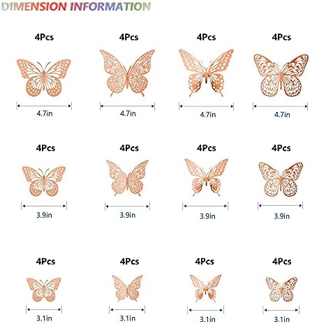 SAOROPEB 3D Butterfly Wall Decor, Removable Metallic Wall Sticker Room Mural - Image 5