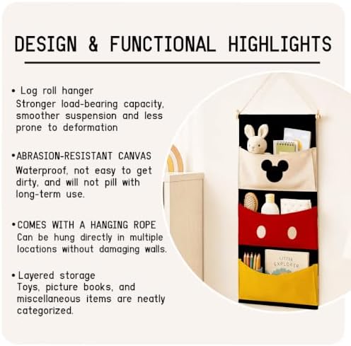 Cartoon 3-Pocket Hanging Wall Organizer, Practical Door Pocket Storage - Image 7