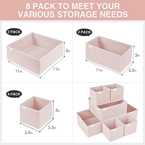 Criusia 8 Pack Underwear Drawer Organizer, Foldable Cloth Storage Box Closet - Image 3