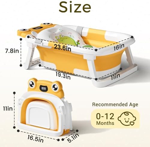 BUNWAG Baby Bathtub, Collapsible Newborn Bathtub - Image 3