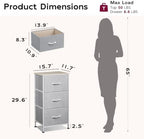 WLIVE Small Dresser Nightstand for Bedroom, 3 Drawers, Light Grey - Image 3
