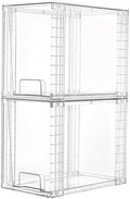 Vtopmart 2 Pack Clear Stackable Storage Drawers, 9.7" High Plastic Organizers by Vtopmart