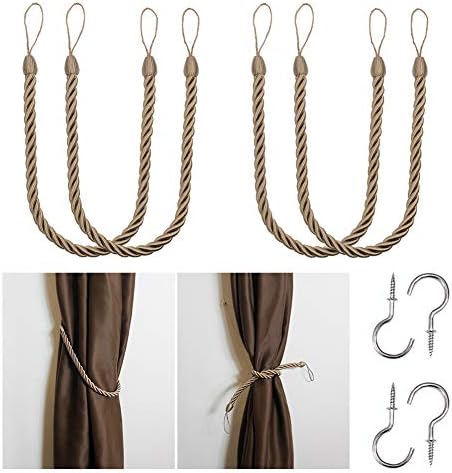 BEL AVENIR Curtain Tiebacks Ropes Tie-Backs, Handmade Holdbacks by BELAVENIR
