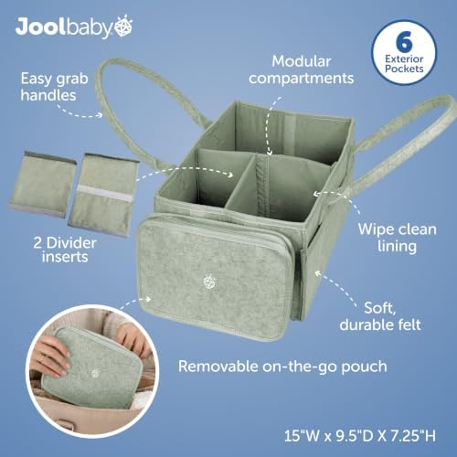 Jool Baby Tag-Along Diaper Caddy – Nursery Storage Organizer - Image 2