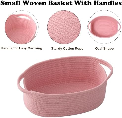 Pink Woven Rope Basket - Image 3