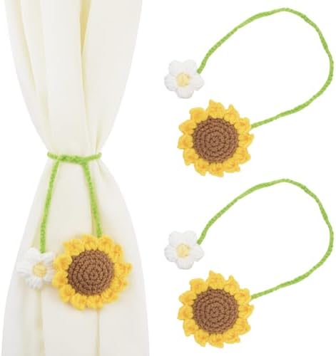 Sunflower Curtain Tieback 2Pcs Window Drape Rope Holdbacks by UFURMATE