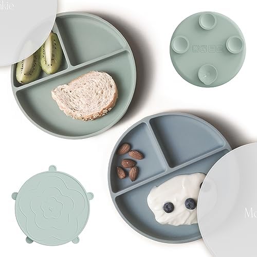 Moonkie Suction Plates for Baby | 100% Silicone BPA-Free Baby Plates by Moonkie