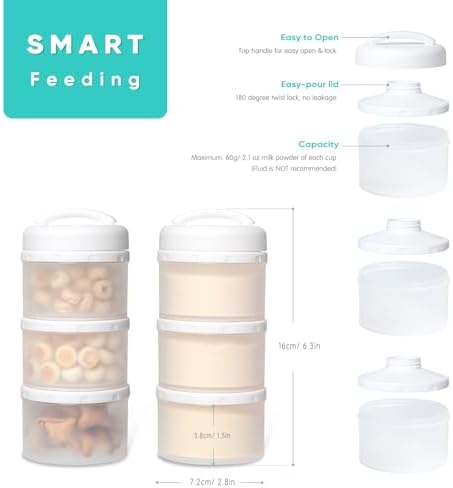 Termichy Stackable Formula Dispenser Portable: Milk Powder Container to go - Image 2