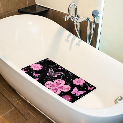 Shower Mat Non Slip, Floral Butterfly Anti Slip Bath Mat - Image 5