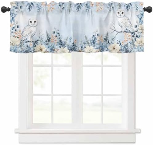 Vandarllin Blue Christmas Valance Curtains by VandarllinHomeKitchenDecor