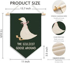 KDHTY Dark Green Goose Nursery Canvas Hanging Pennant Flag Banner, Funny the - Image 7