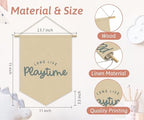 Playroom Decor, Long Live Playtime Neutral Linen Canvas Banner, Play Room Wall - Image 4