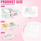 5 Pack Large Clear Hard Shell Zipper Case, Diaper Bag Organizer Pouches - Image 2