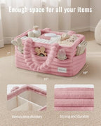 Blissful Diary Flannel Diaper Caddy Organizer & Gift Packaging, Blush Pink - Image 4
