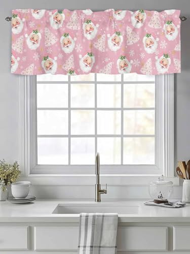 Pink Christmas Valance Curtains - Image 2