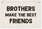 Brothers Make The Best Friends Banner, Boys Room Decor, Toddler Boy Linen by Wheatwin