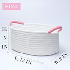 White and Pink Cotton Rope Gift Basket - Image 5